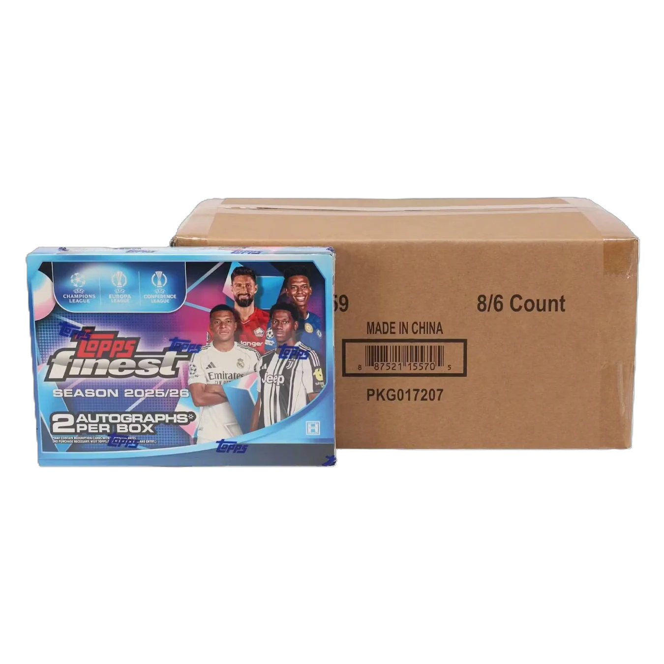 2025/26 Topps UEFA Club Competitions Finest Soccer Hobby 8-Box Case