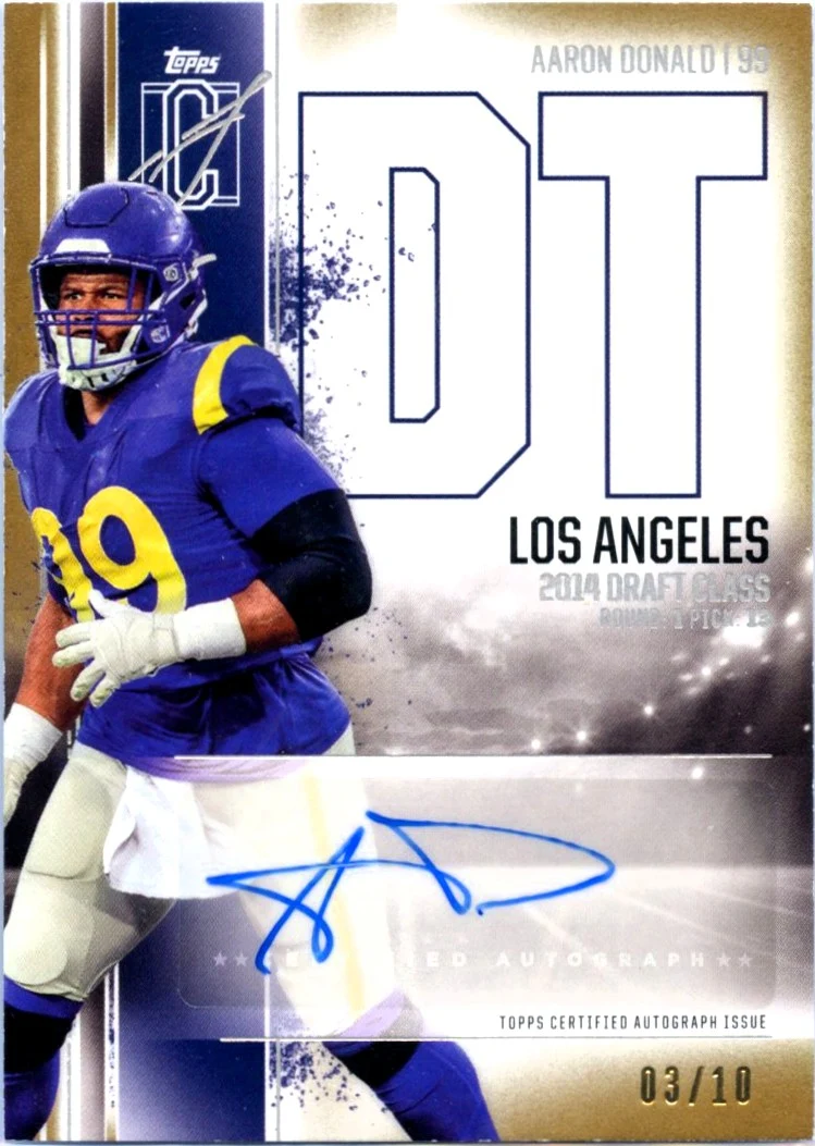 Aaron Donald 20224 Topps Signature Class Gold Auto SP 3/10