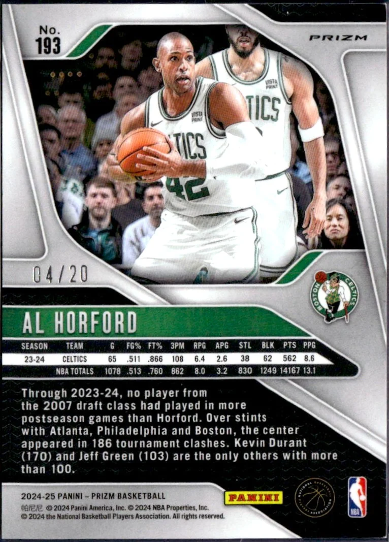 Al Horford 2024-25 Panini Prizm Cherry Blossom Choice SP 4/20 - Image 2