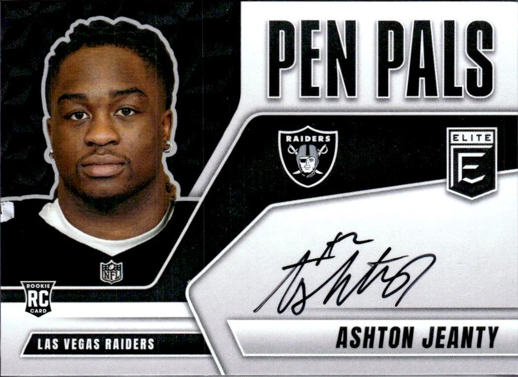 Ashton Jeanty RC 2025 Donruss Elite Pen Pals Rookie Auto