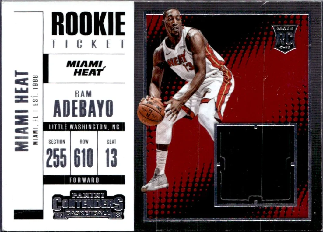 Bam Adebayo RC 2017-18 Panini Contenders Rookie Ticket Patch