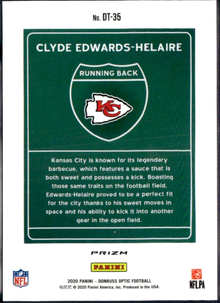Clyde Edwards-Helaire RC 2020 Donruss Optic Downtown! Rookie SSP - Image 2