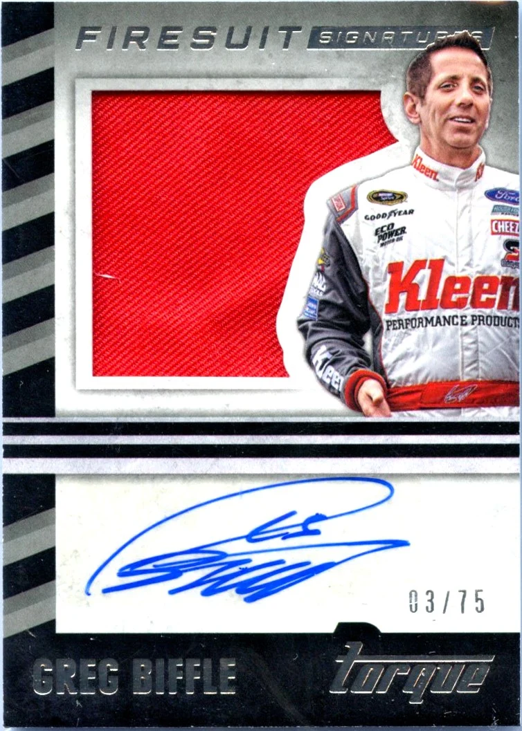 Greg Biffle 2016 Panini Torque NASCAR Firesuit Patch Auto SP 3/75