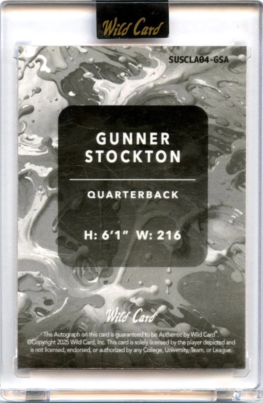 Gunner Stockton RC 2025 Wild Card Red White Blue Splat Rookie Auto SP 1/1 - Image 2