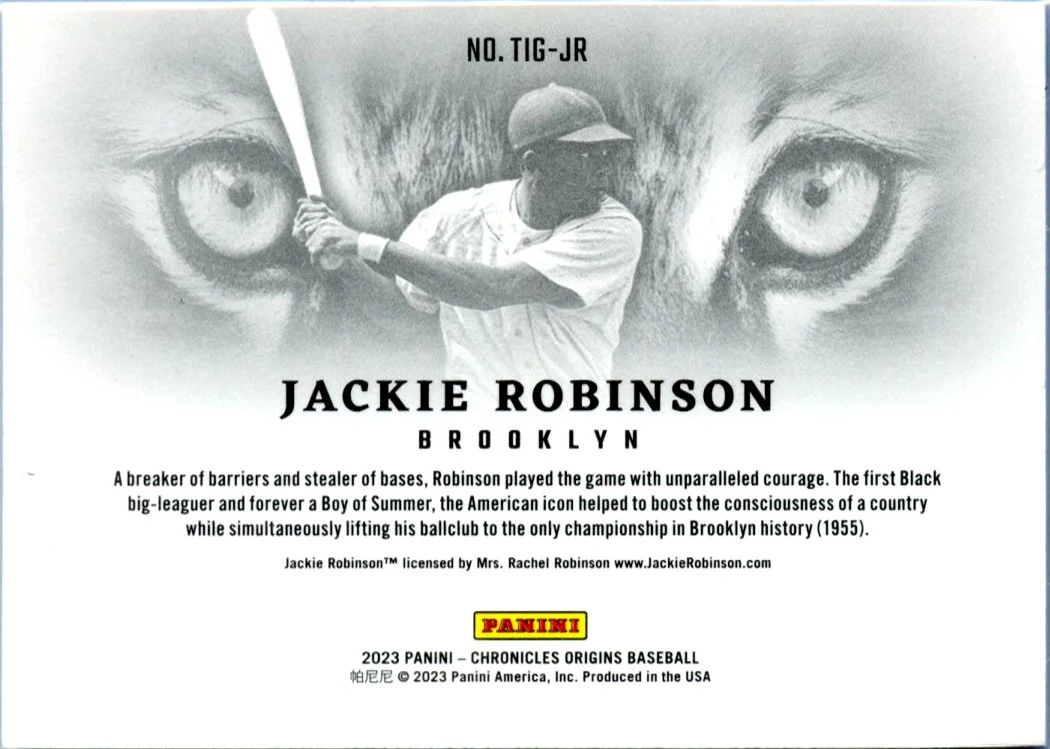 Jackie Robinson 2023 Panini Chronicles Origins Tiger Eyes SSP - Image 2