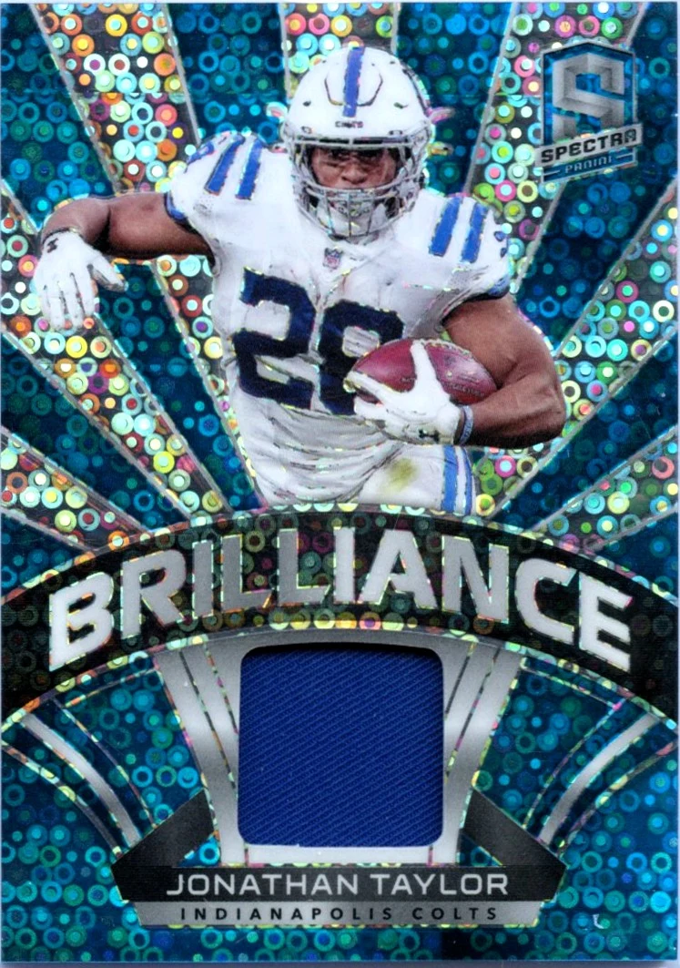 Jonathan Taylor 2021 Panini Spectra Neon Blue Brilliance Patch SP 11/49