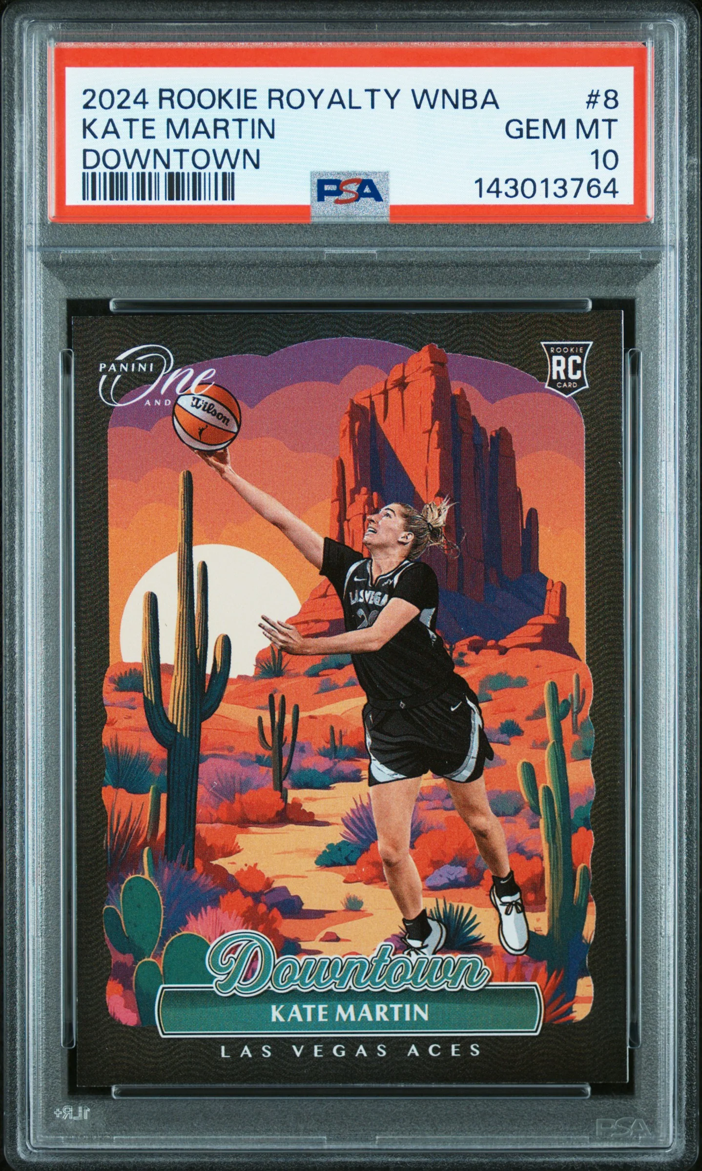 Kate Martin RC 2024 Panini Rookie Royalty WNBA Downtown! SSP #8 PSA 10