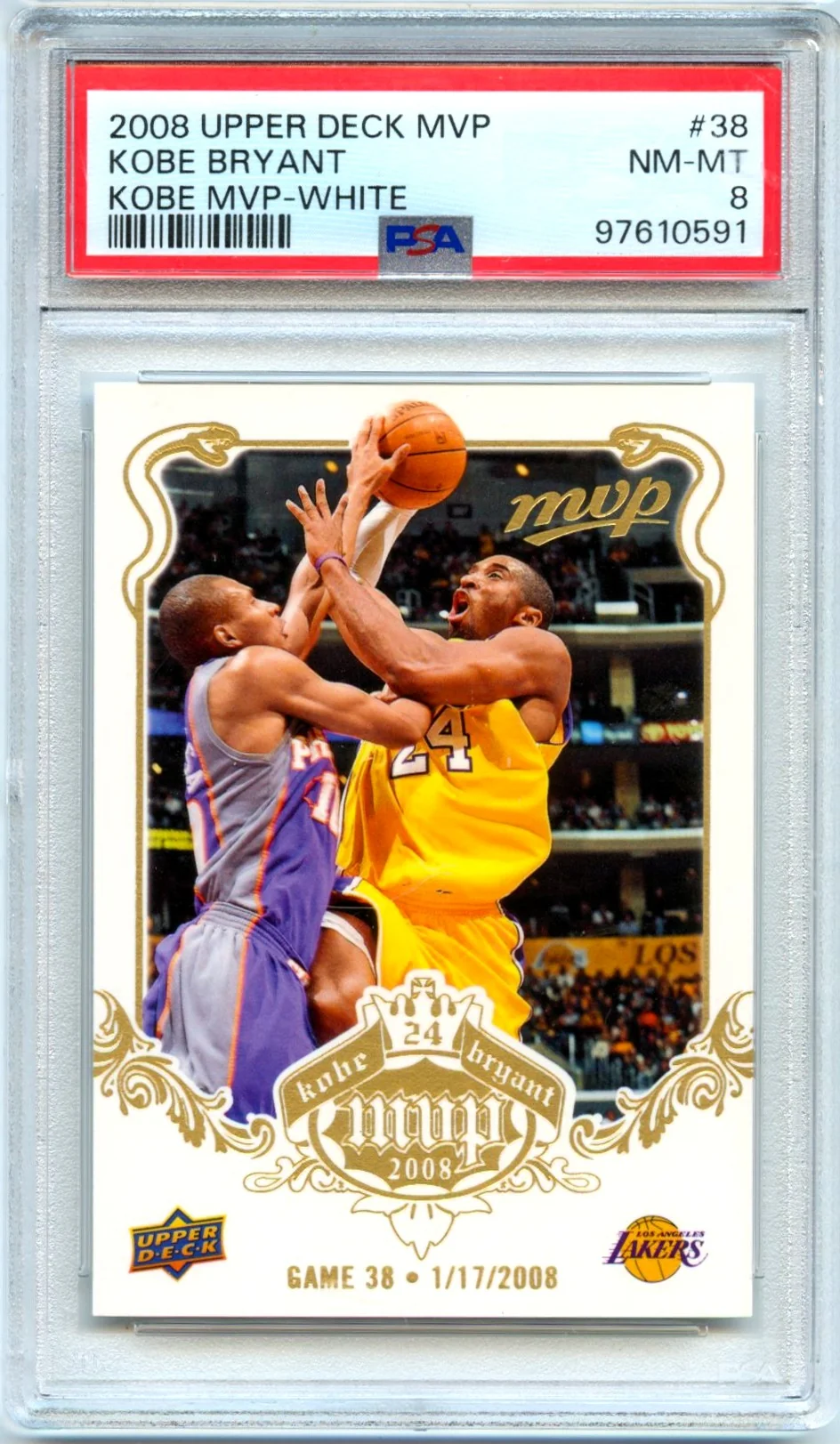 Kobe Bryant 2008-09 Upper Deck MVP White #38 PSA 8