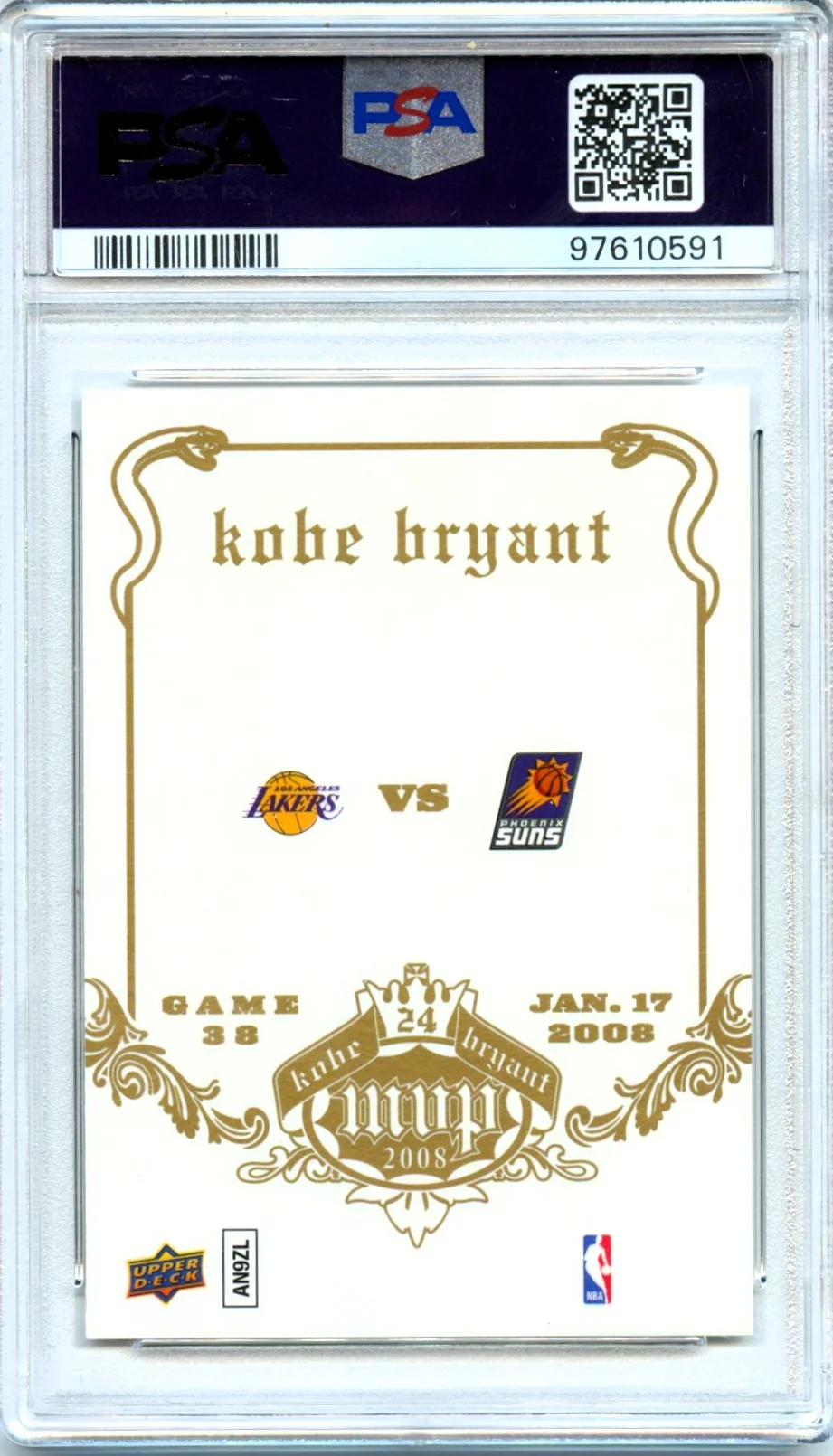 Kobe Bryant 2008-09 Upper Deck MVP White #38 PSA 8 - Image 2