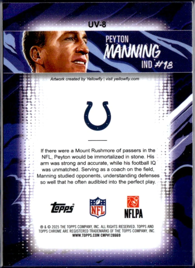 Peyton Manning 2025 Topps Chrome Ultra Violet SSP - Image 2