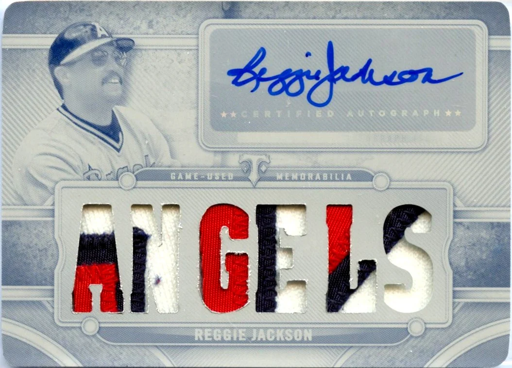 Reggie Jackson 2024 Topps Triple Threads Printing Plate Game Used Patch Auto SP 1/1