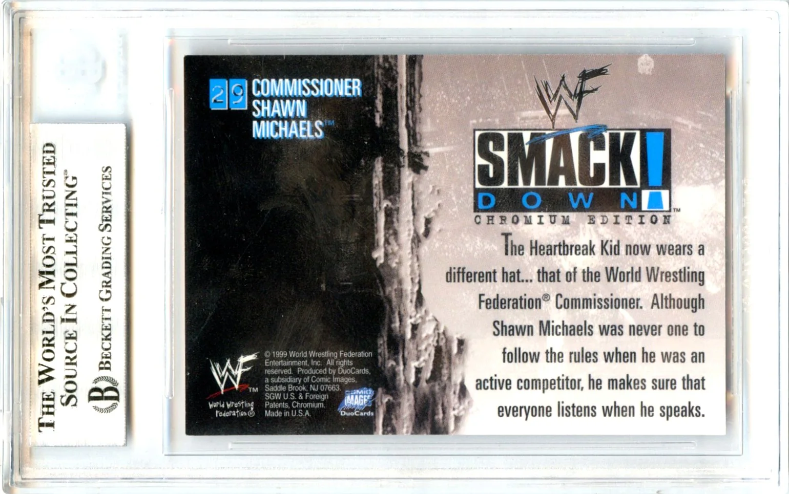 Shawn Michaels 1999 WWF Smackdown Chromium Edition In Person Auto Beckett Authentic - Image 2