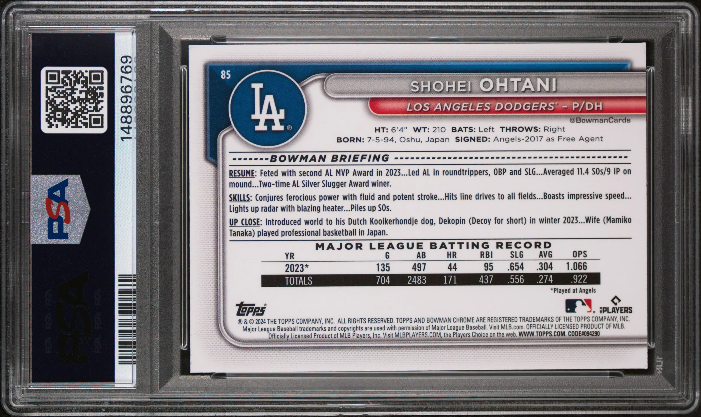 Shohei Ohtani 2024 Bowman Chrome Mega Box #85 PSA 8 - Image 2