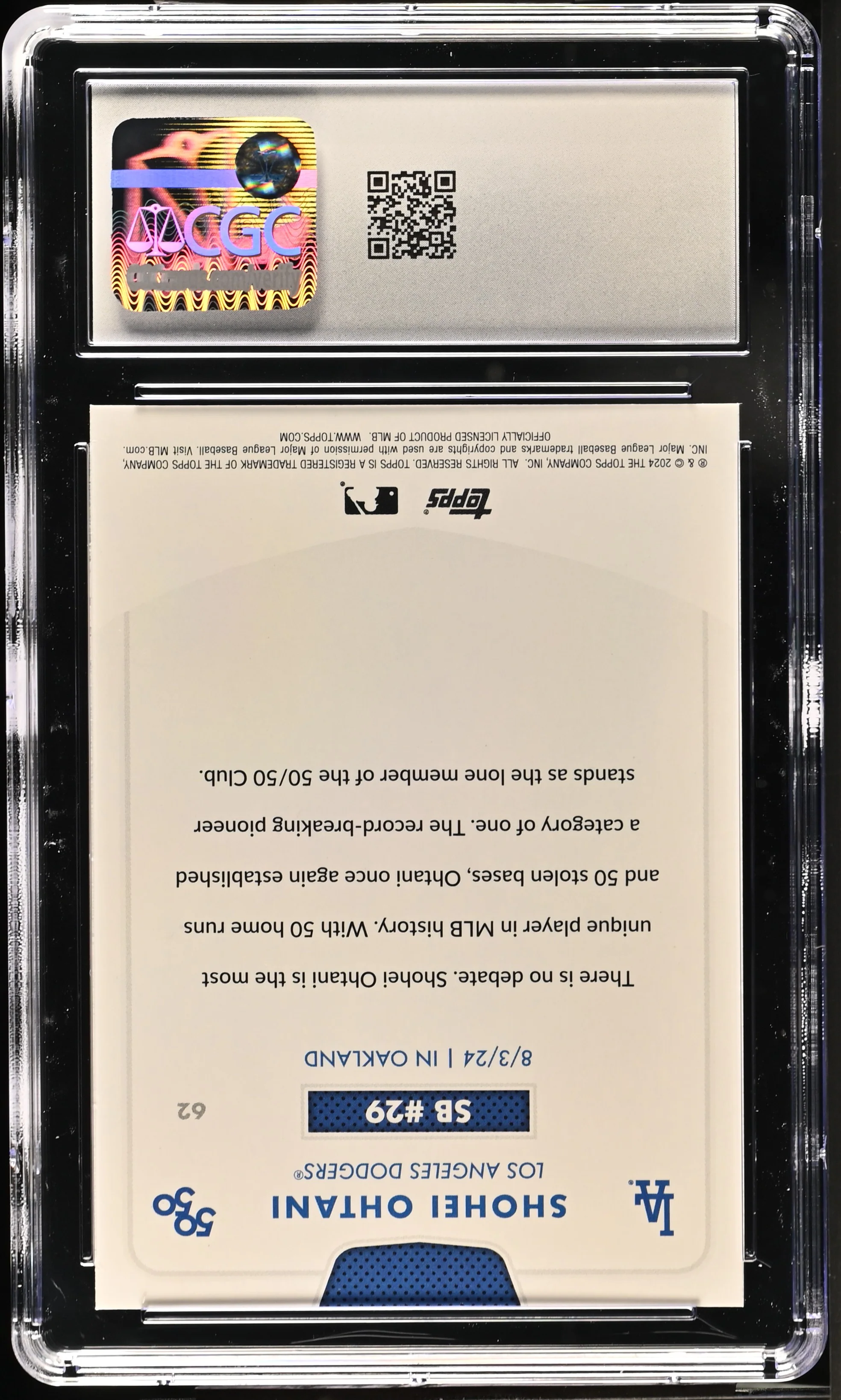 Shohei Ohtani 2024 Topps 50/50 #62 CGC 10 - Image 2