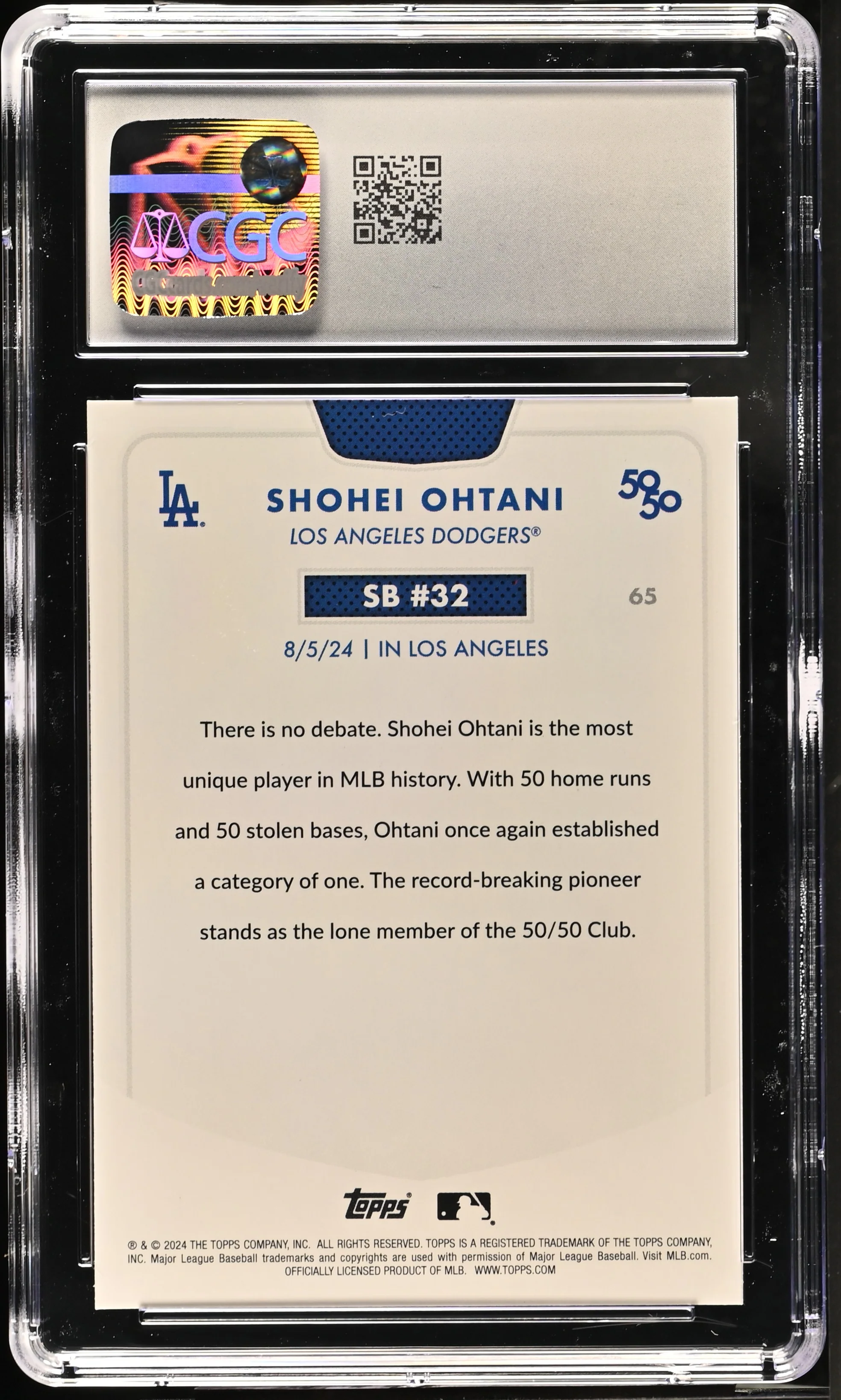 Shohei Ohtani 2024 Topps 50/50 #65 CGC 10 - Image 2