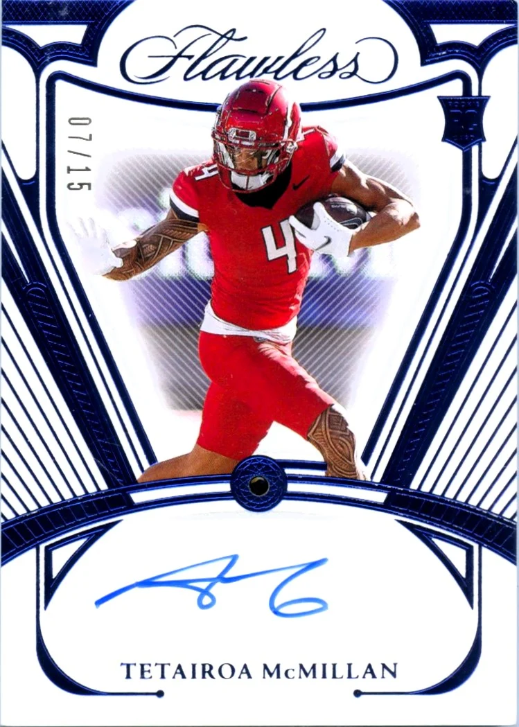 Tetairoa Mcmillan RC 2025 Flawless Collegiate Blue Rookie Auto SP 7/15